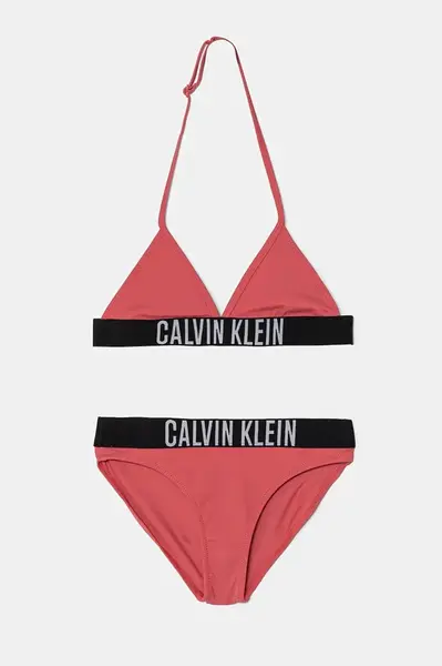 Dvoudílné dětské plavky Calvin Klein Jeans růžová barva, KY0KY00090