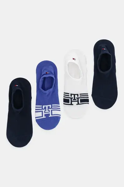Ponožky Tommy Hilfiger 4-pack pánské, modrá barva, 701235881