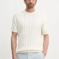 Bavlněné tričko Lindbergh béžová barva, 30-804115