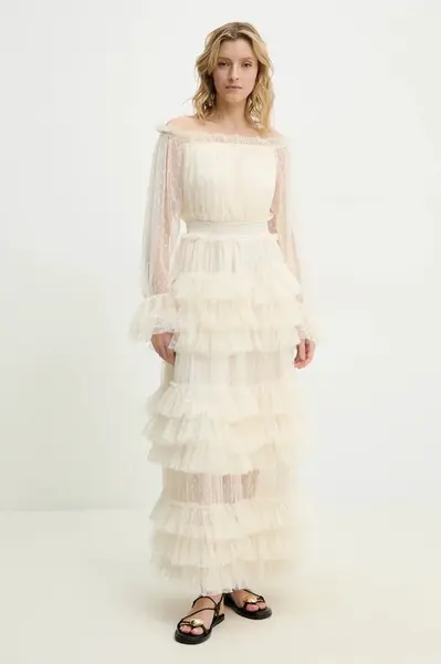 Šaty Answear.LAB béžová barva, maxi