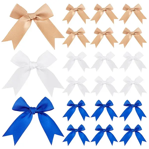60Pcs 3 Colors Polyester Bowknot