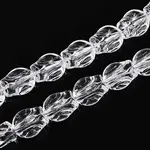 Baking Paint Transparent Glass Beads Strands