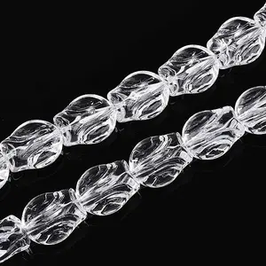 Baking Paint Transparent Glass Beads Strands