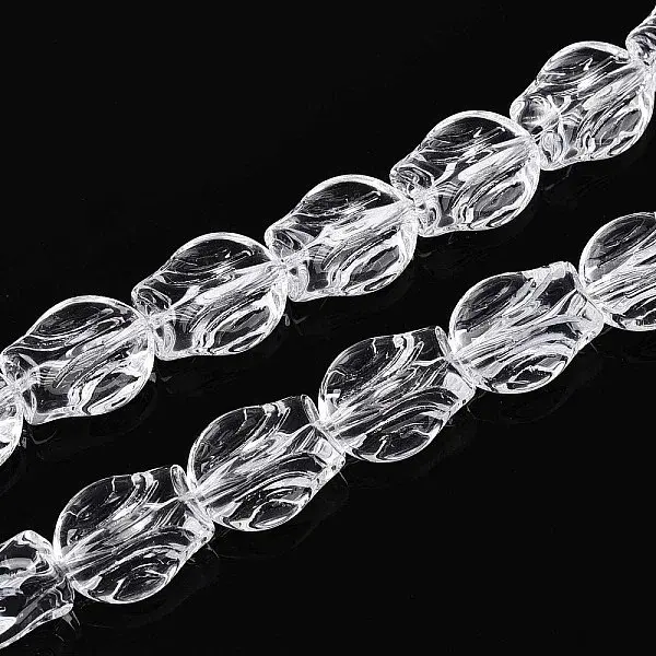 Baking Paint Transparent Glass Beads Strands