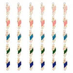 30Pcs 5 Colors Religion Alloy Enamel Connector Charms