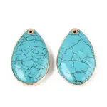 Dyed Synthetic Turquoise Teardrop Pendants