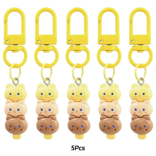 5Pcs Bear Resin Pendant Decorations