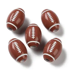 Spray Printed Opaque Acrylic European Beads