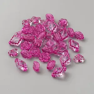 Fuchsia Transparent Acrylic Beads