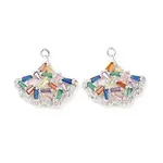 Brass Micro Pave Cubic Zirconia Pendants