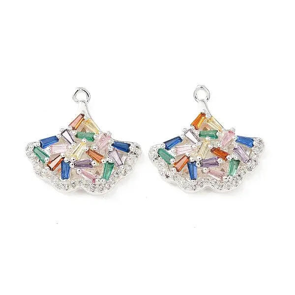 Brass Micro Pave Cubic Zirconia Pendants