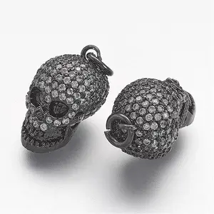 Brass Micro Pave Cubic Zirconia Charms