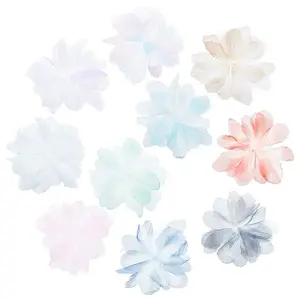 10Pcs 10 Colors Organza Flower Ornament Accessories