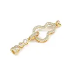 Brass Micro Pave Clear Cubic Zirconia Fold Over Clasps