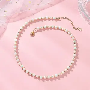 Natural Pearl and Shell Rondelle Beaded Necklaces