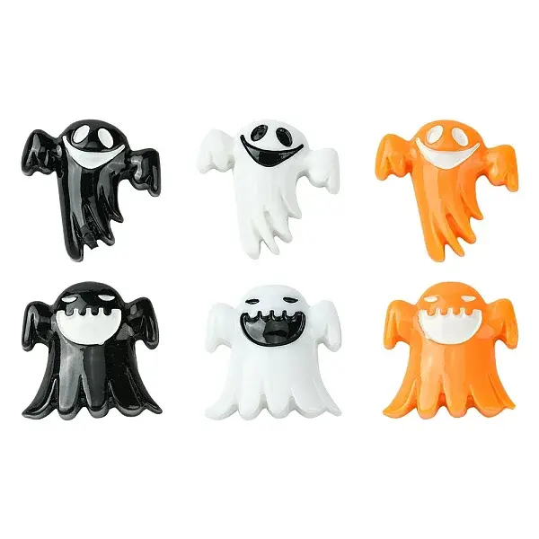 6Pcs 6 Styles Halloween Opaque Resin Decoden Cabochons