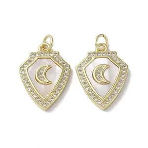Brass Micro Pave Cubic Zirconia Pendants