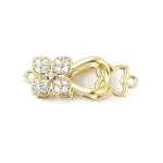 Brass Micro Pave Clear Cubic Zirconia Interlocking Clasps