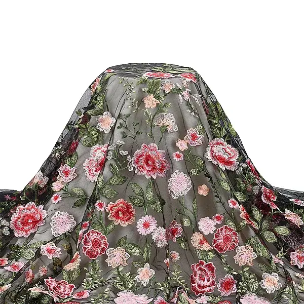 1 Yard Flower Pattern Embroidery Polyester Fabric