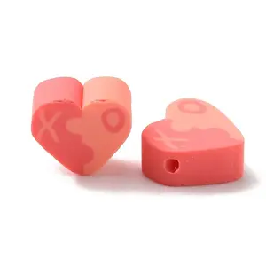 Valentine's Day Theme Handmade Polymer Clay Beads