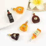 6Pcs 6 Styles Transparent Resin Pendants