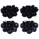4Pcs 2 Colors Flower Velvet with Rhinestone Shoe Decorations