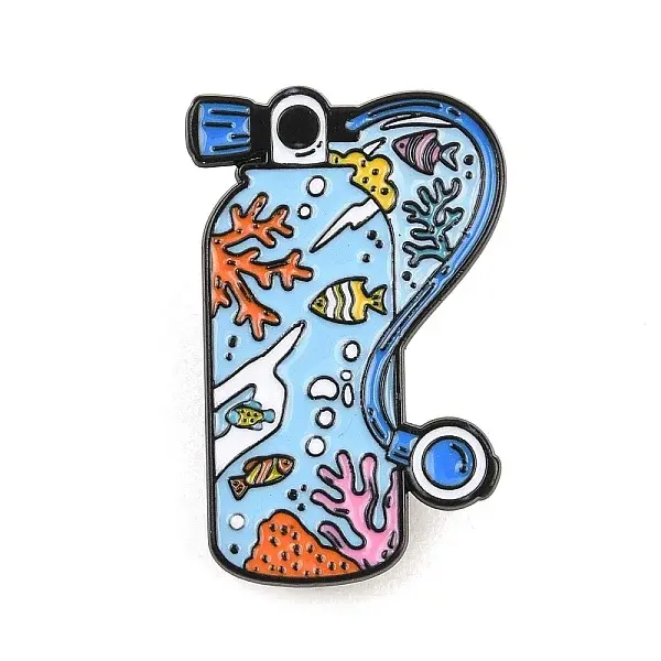 Oxygen Bottle Enamel Brooches