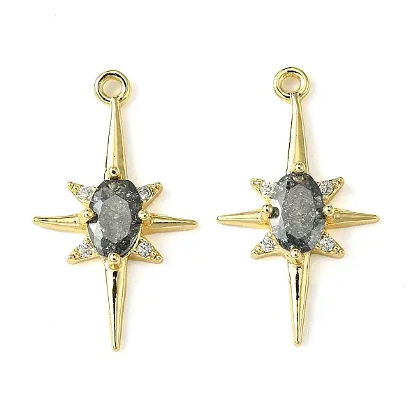 Brass Micro Pave Cubic Zirconia Pendants