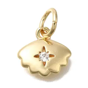 Brass Micro Pave Cubic Zirconia Pendants