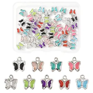 45Pcs 9 Colors Glass Charms