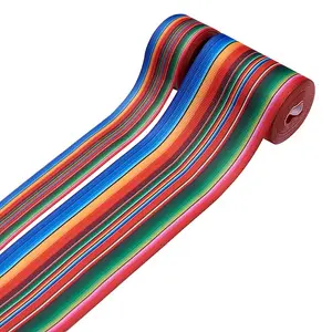 2Rolls 2 Styles Stripe Pattern Printed Polyester Grosgrain Ribbon