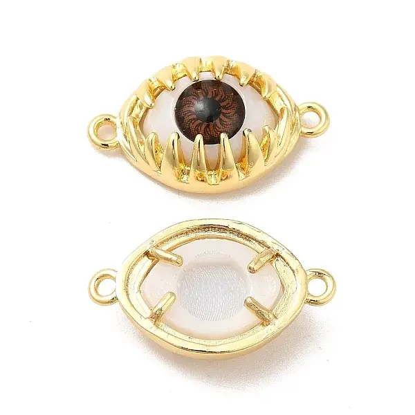 Evil Eye Resin Brass Connector Charms