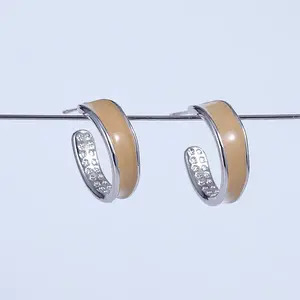 C-shaped Brass Stud Earrings