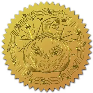 Plastic Self Adhesive Gold Foil Embossed Stickers