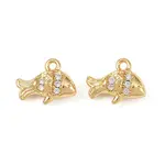 Ocean Theme Brass Micro Pave Cubic Zirconia Charms