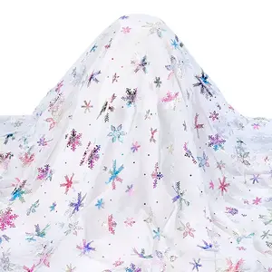 Snowflake Pattern Polyester Lace Fabic