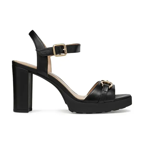 Kožené sandály Geox D WALK PLEASURE 85S černá barva, D55B6A 000TU C9999