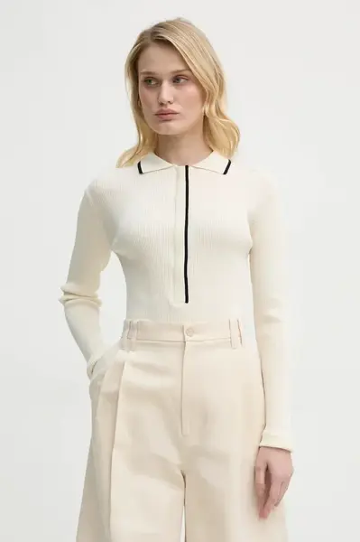 Svetr Bruuns Bazaar dámský, béžová barva, lehký, BBW3653