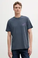 Bavlněné tričko Tommy Jeans pánské, modrá barva, s potiskem, DM0DM20768