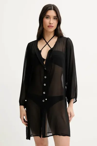 Košile MICHAEL Michael Kors dámská, černá barva, regular, MM2R791