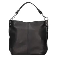 Dámska kožená kabelka cez rameno Italia Kaly - čierna