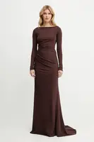 Šaty Elisabetta Franchi hnědá barva, maxi, ABR1852E2