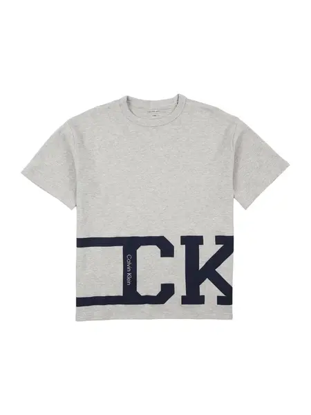 Calvin Klein Jeans Tričko 'VARSITY'  sivá melírovaná / čierna