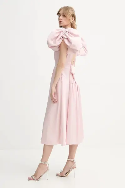 Šaty Rotate růžová barva, midi, 1139522035