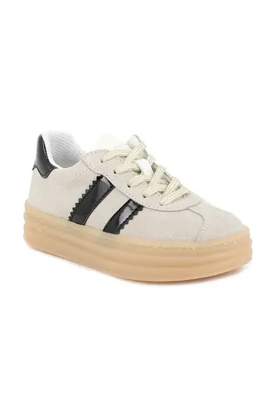 Dětské semišové sneakers boty Primigi béžová barva, PLV 79260