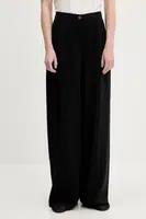 Kalhoty Answear.LAB dámské, černá barva, široké, high waist