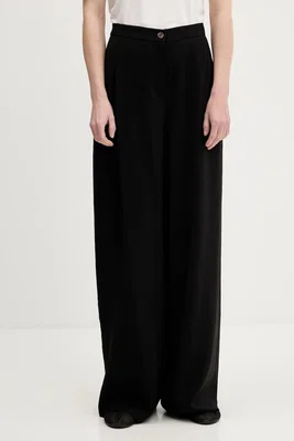 Kalhoty Answear.LAB dámské, černá barva, široké, high waist