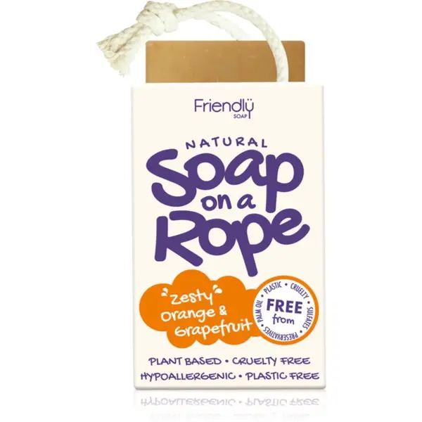 Friendly Soap Soap on a Rope Orange & Grapefruit přírodní mýdlo na šňůrce 95 g