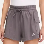 Kraťasy adidas Essentials dámské, fialová barva, high waist, JC5700
