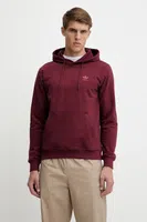 Bavlněná mikina adidas Originals Essential pánská, vínová barva, s kapucí, hladká, JD2409